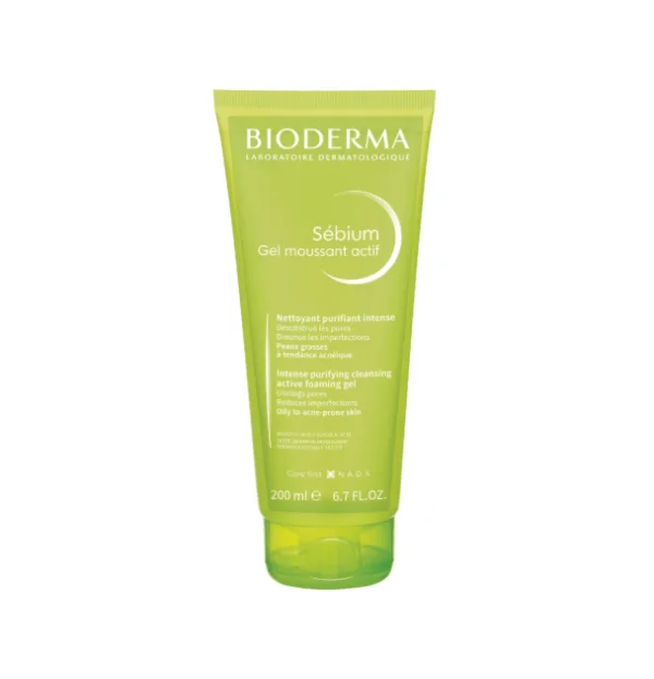 Gel de Limpeza Sébium Bioderma Gel Moussant Actif com 200ml