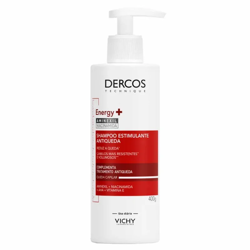 Shampoo Estimulante Antiqueda Vichy Dercos Energy+ para Cabelos Fracos e Quebradiços 400g