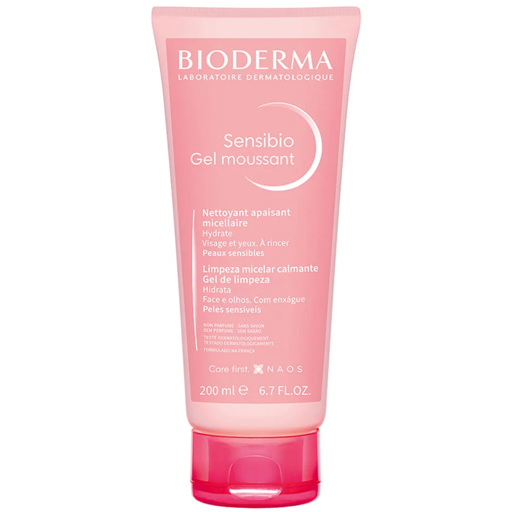 Gel de Limpeza Facial Micelar Calmante e Hidratante Bioderma Sensibio Gel Moussant 200ml