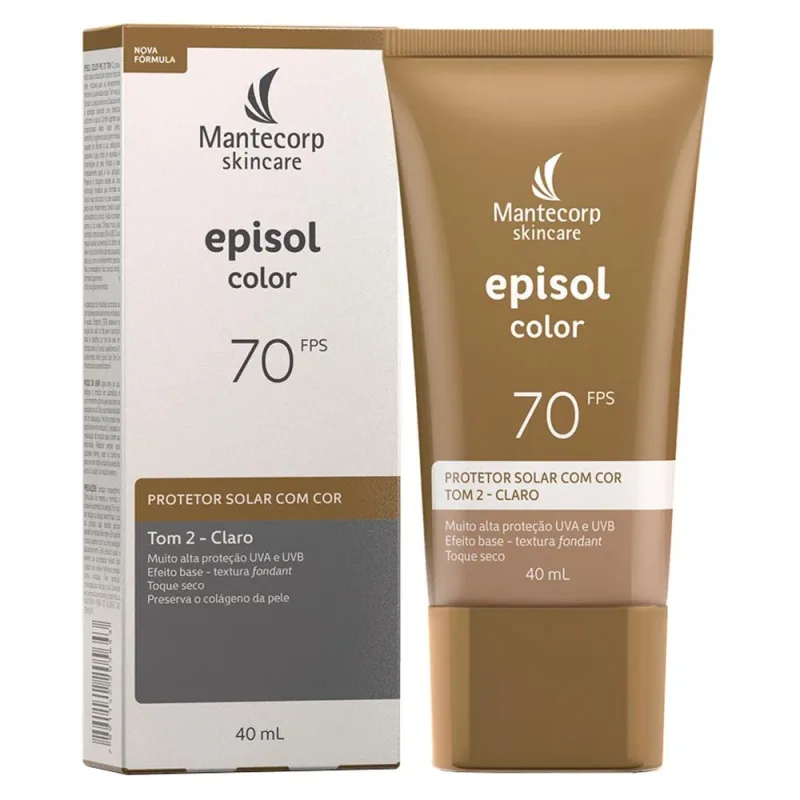 Protetor Solar com Cor Mantecorp Skincare Episol Color FPS70 2