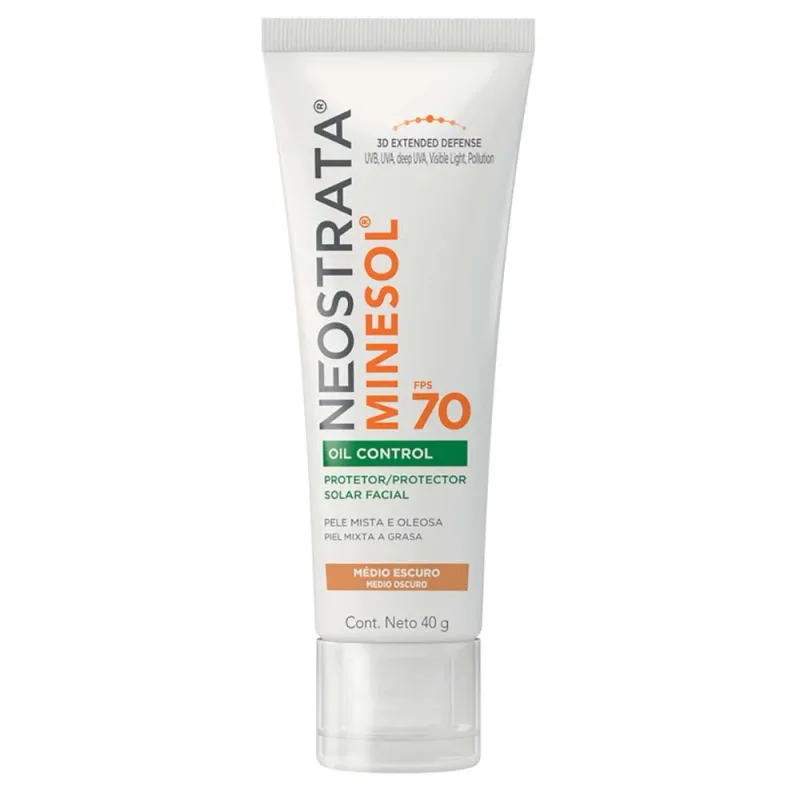 Protetor Solar Facial Neostrata Minesol Oil Control FPS 70 Médio Escuro