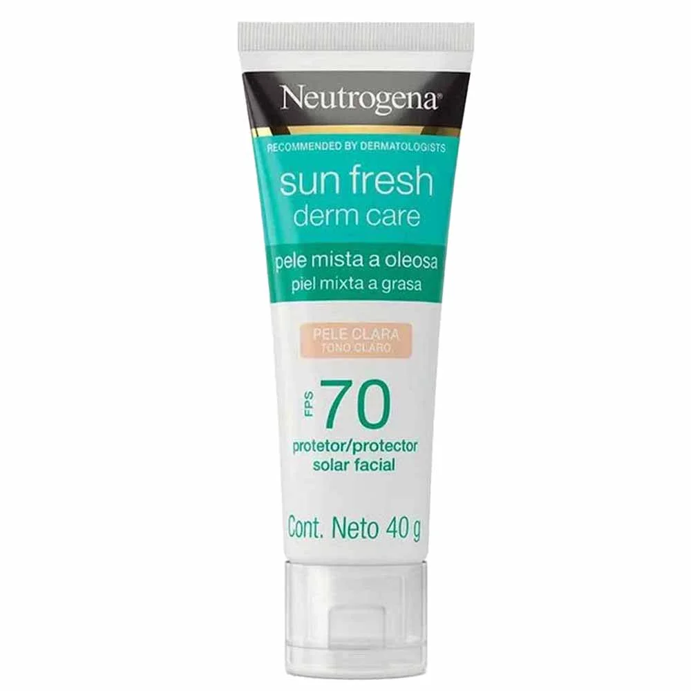Protetor Solar Facial Para Pele Oleosa Neutrogena Sun Fresh Derm Care FPS70 Clara