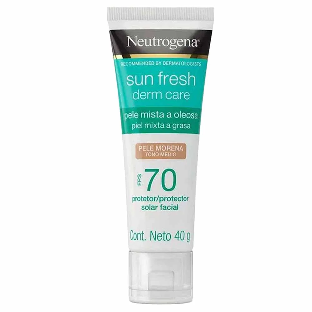Protetor Solar Facial Para Pele Oleosa Neutrogena Sun Fresh Derm Care FPS70 Morena