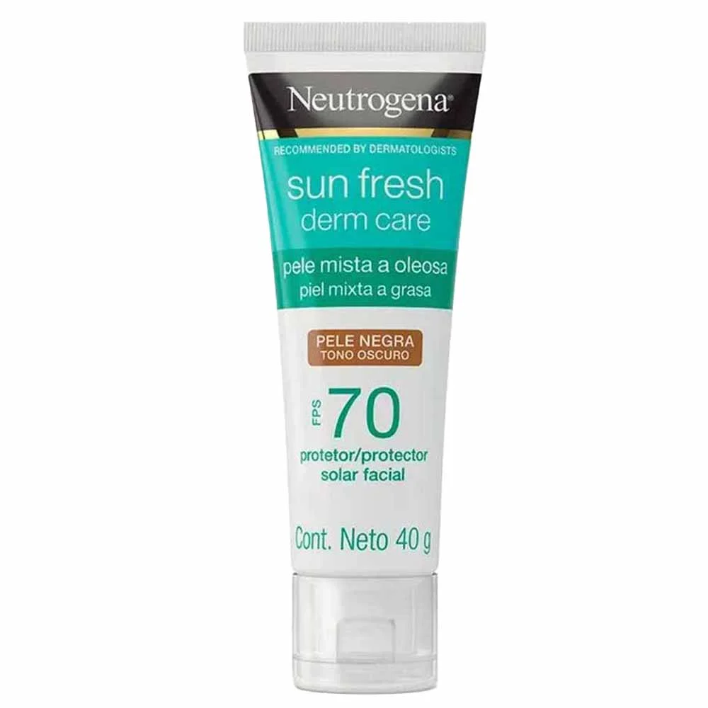 Protetor Solar Facial Para Pele Oleosa Neutrogena Sun Fresh Derm Care FPS70 Negra