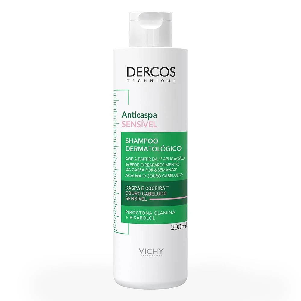 Shampoo Anticaspa Dermatológico Vichy Dercos Couro Cabeludo Sensível 200ml