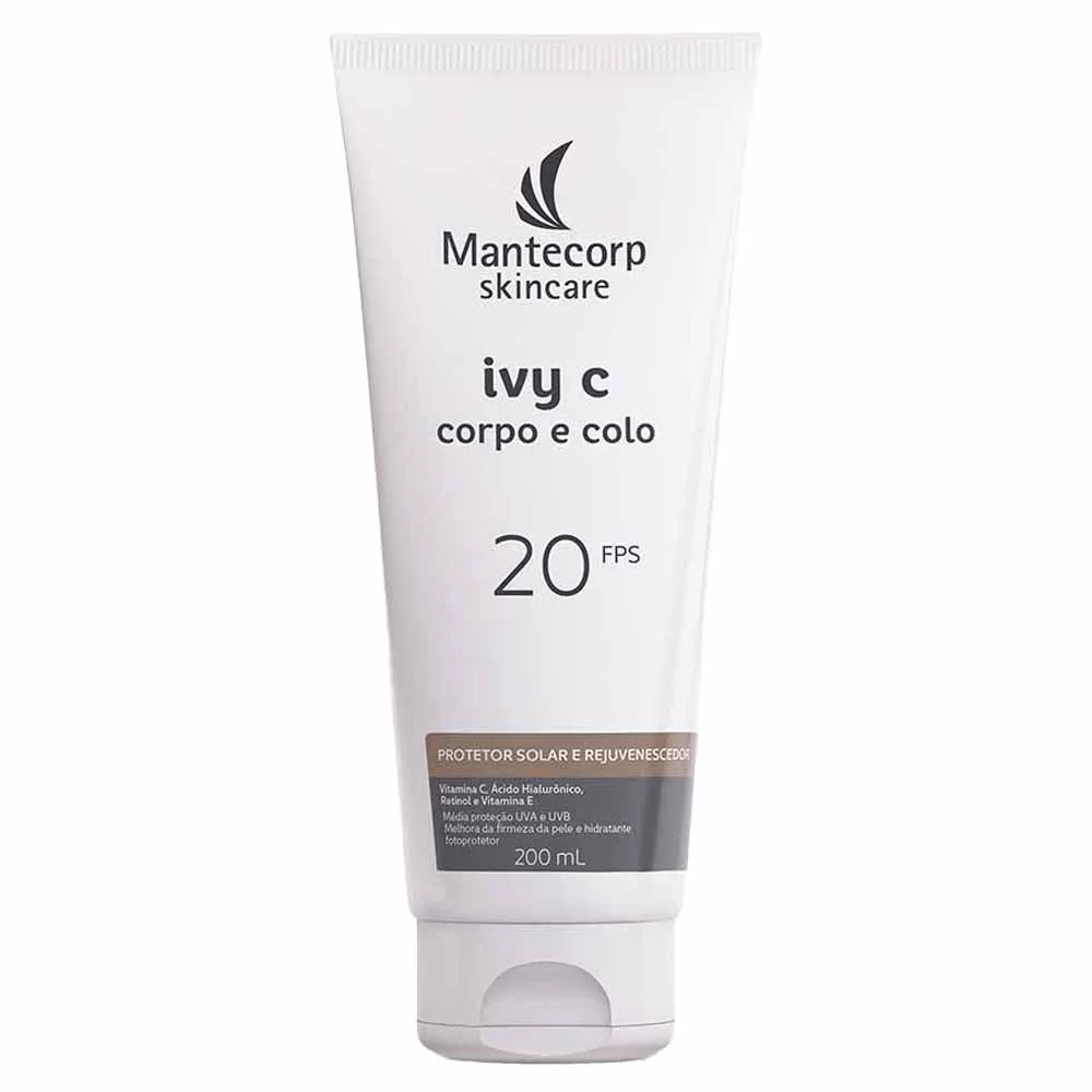 Rejuvenescedor com Proteção Solar FPS 20 Mantecorp Skincare Ivy C Corpo e Colo 200ml