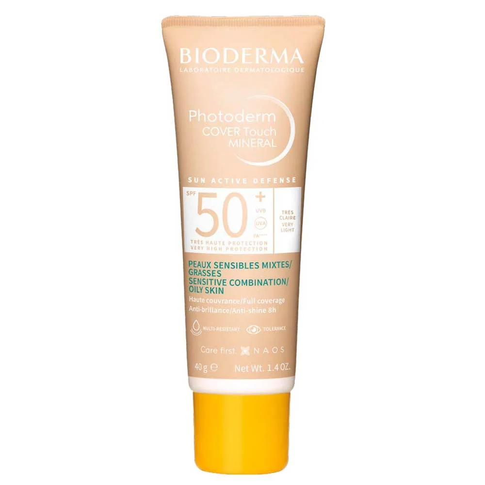Protetor Solar Facial Bioderma Photoderm Cover Touch Mineral FPS 50+ Muito Claro