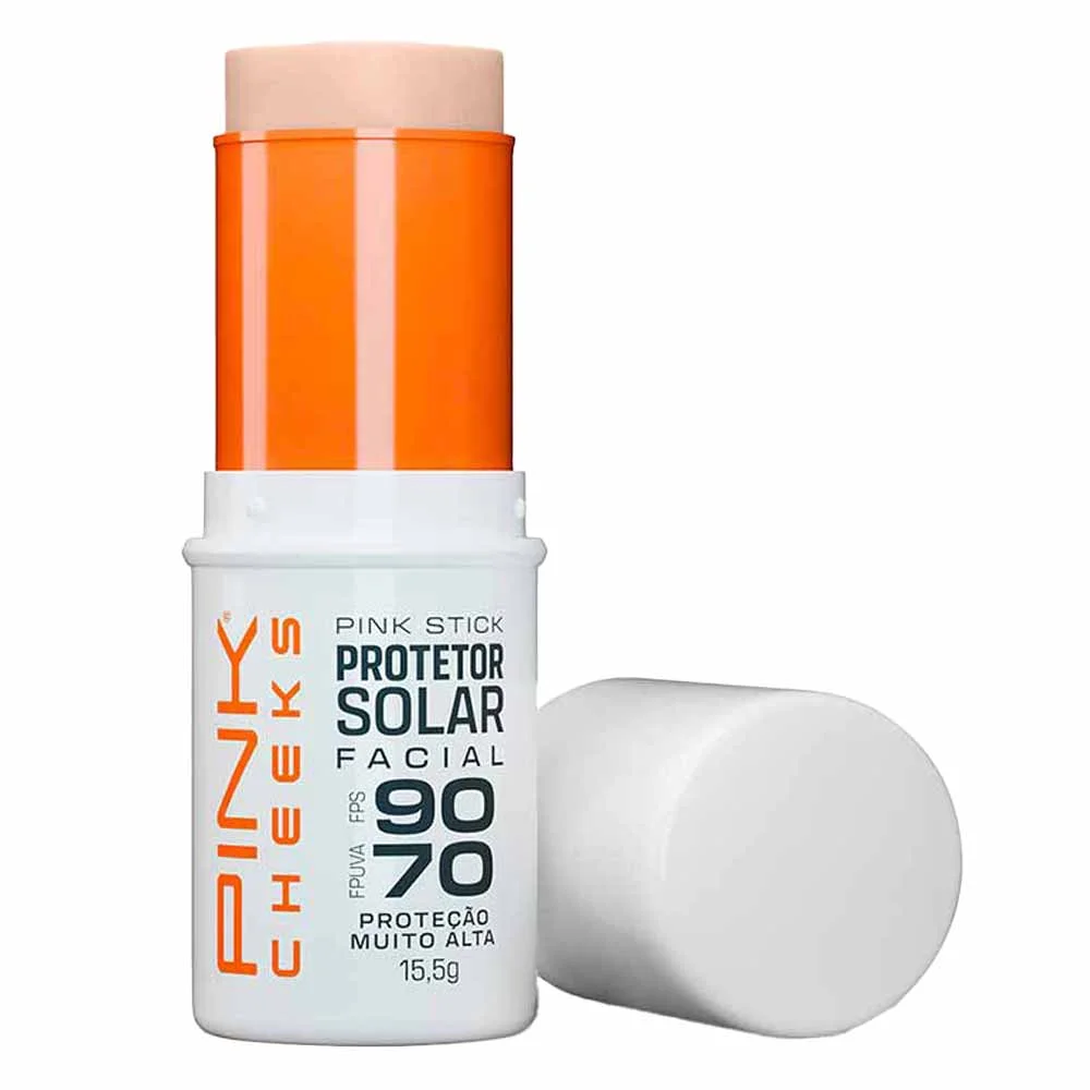 Protetor Solar Facial Com Cor Pink Stick FPS90 10km